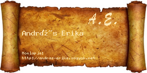 András Erika névjegykártya